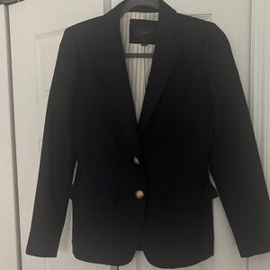J. Crew Women's Black Blazer with Gold Buttons